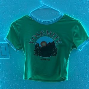 Size small shirt, a bright green